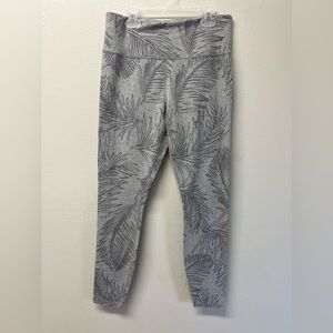 Athleta Be Present Grey Palm Leaf Print Leggings